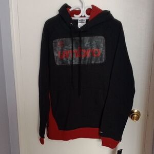 Umbro Men's Black and Red Hoodie